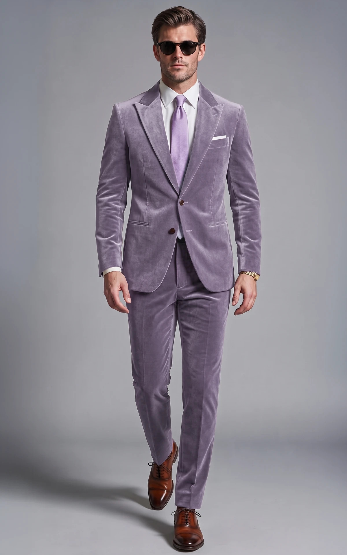 Lilac Velvet Suit — Light Velvet
