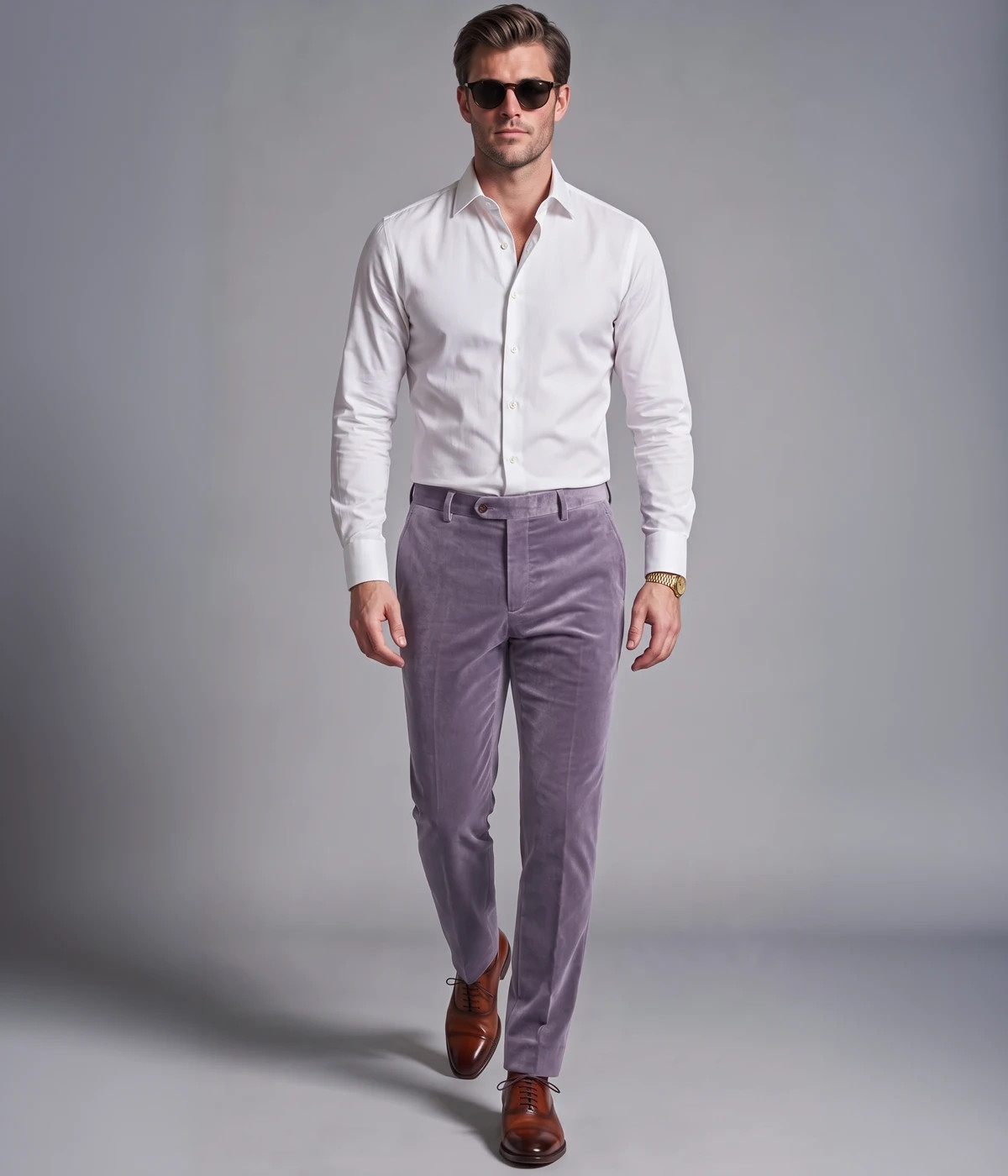 Lilac Velvet Pants-1