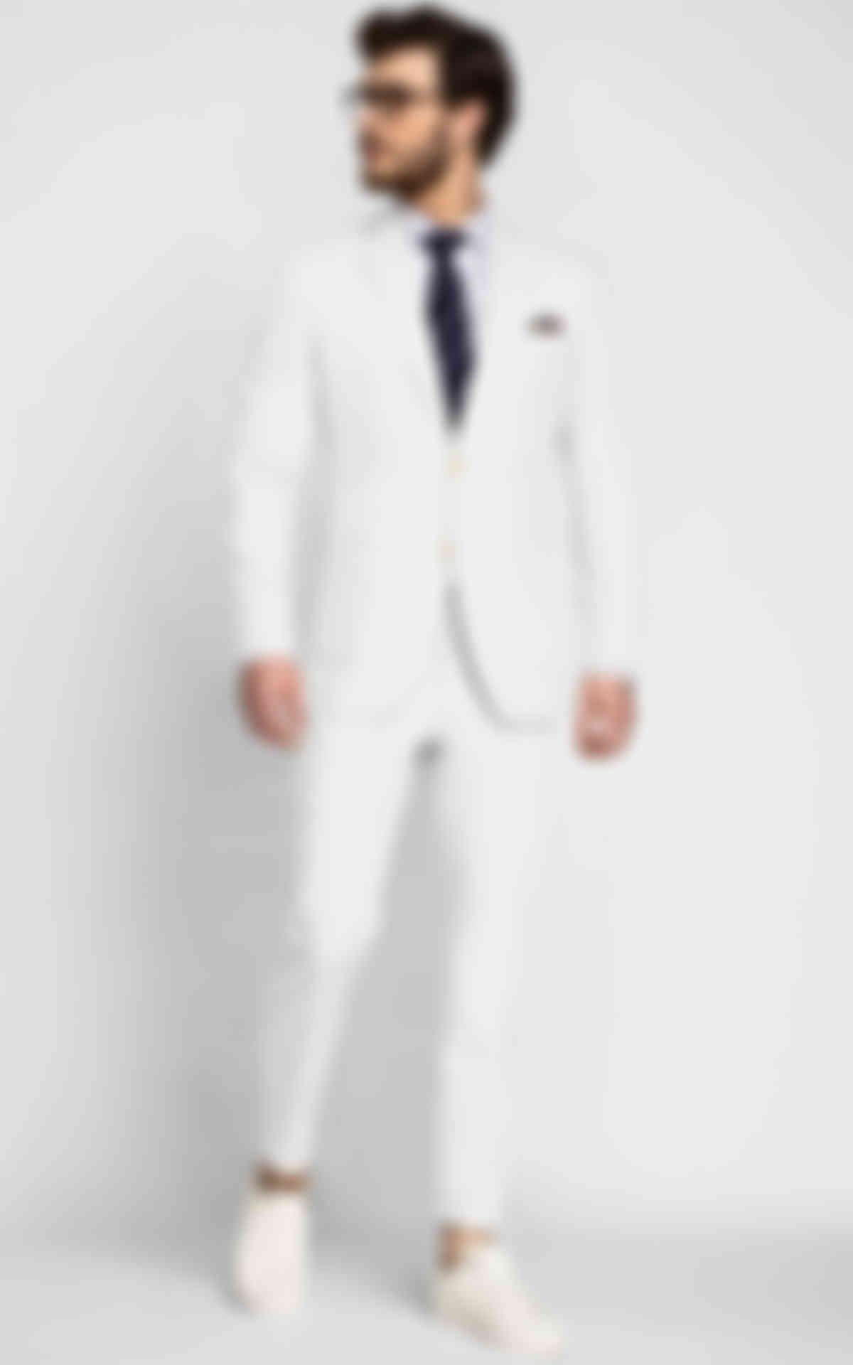 Napoli White Cotton Suit