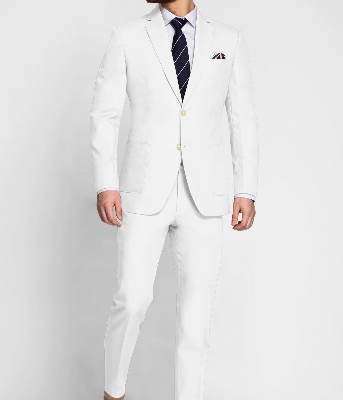 Napoli White Cotton Suit- view-2