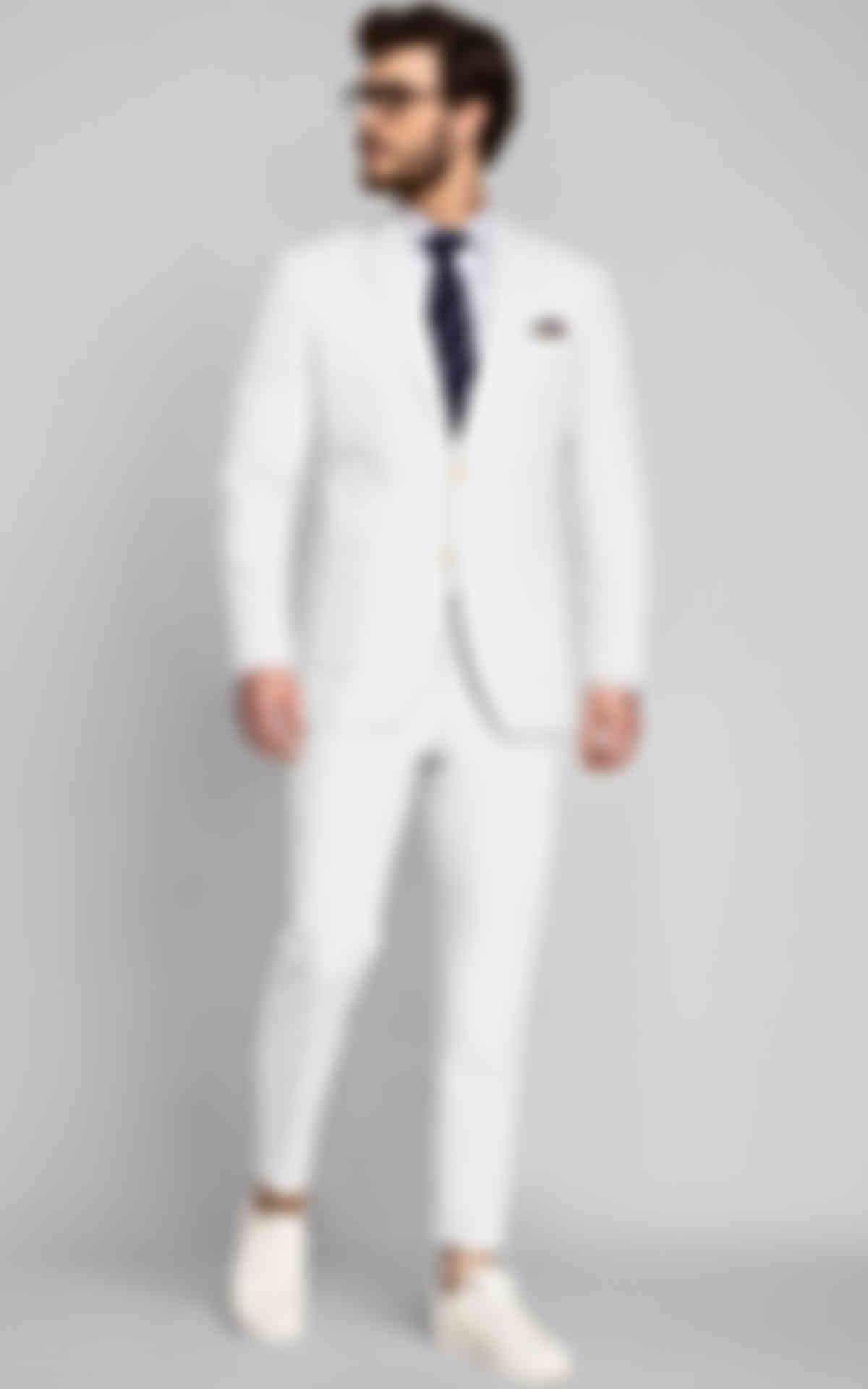 Napoli White Cotton Suit
