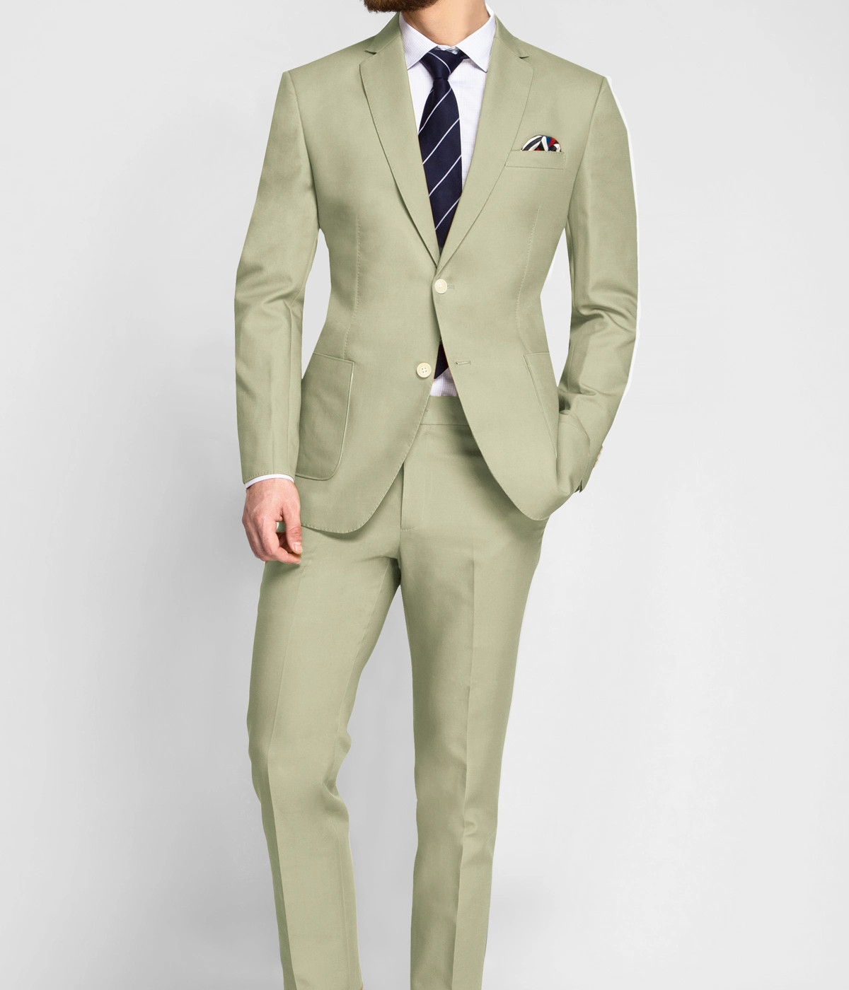 Sage Green Cotton Suit- view-2