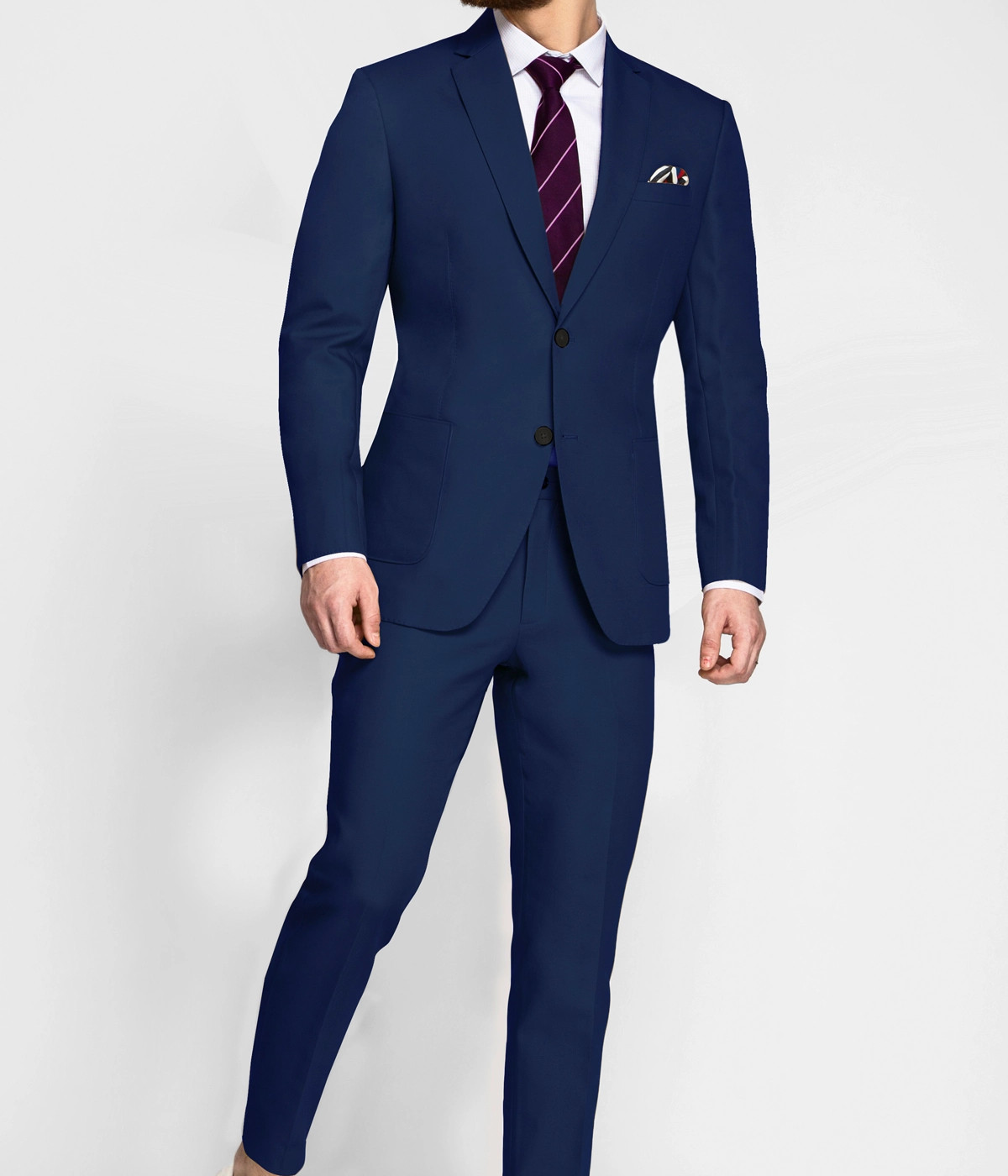 Royal Blue Cotton Suit- view-2