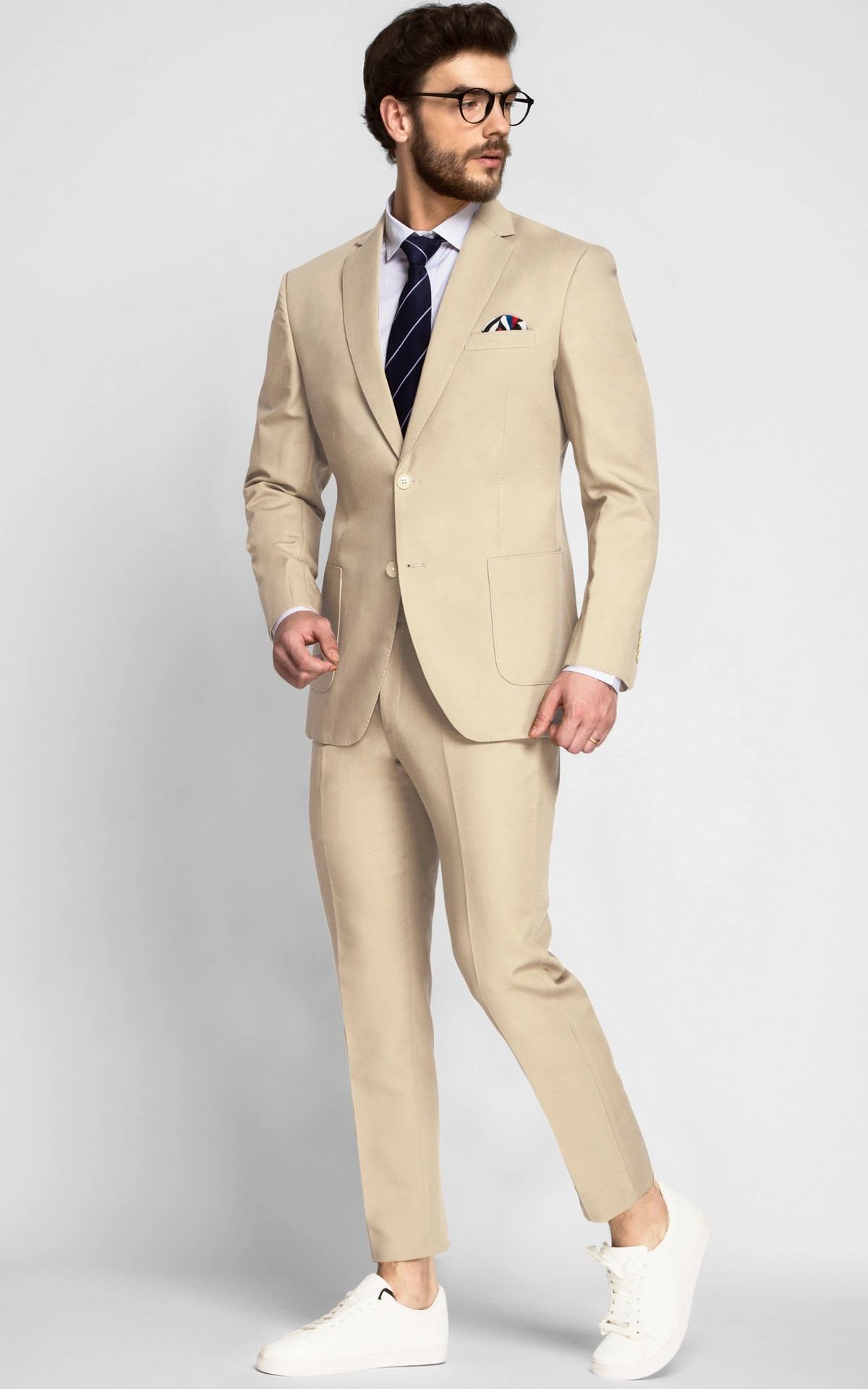 Khaki Cream Cotton Suit