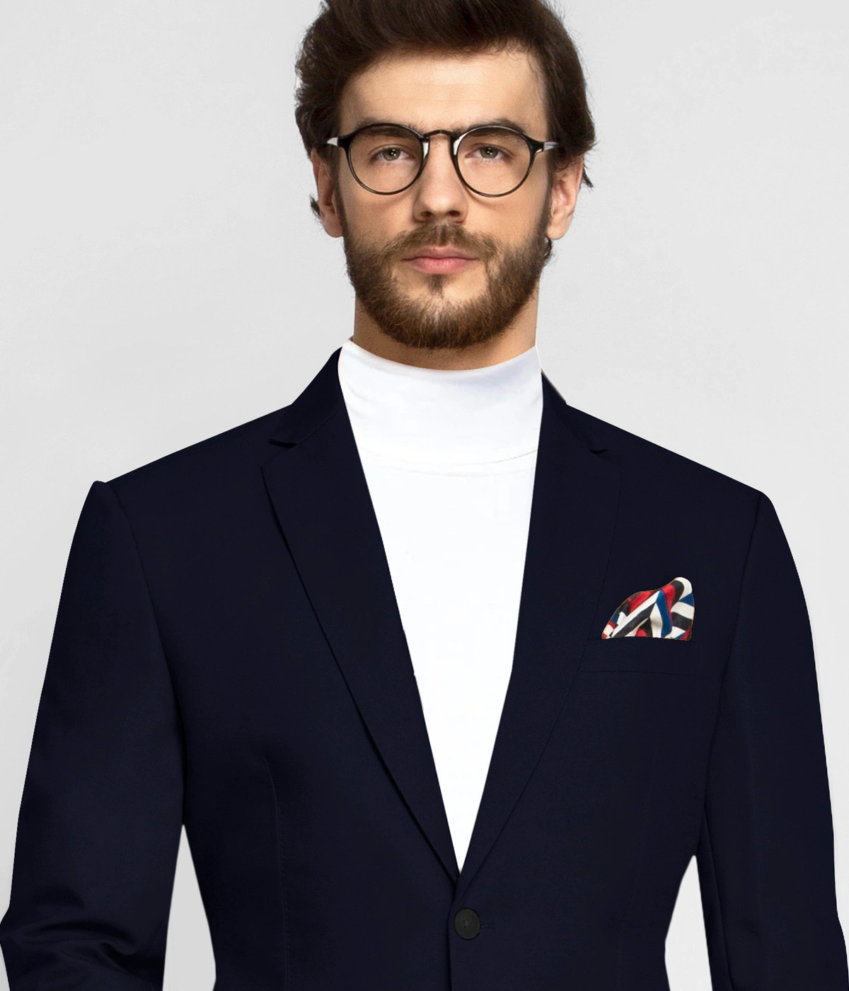 Debonair Navy Blue Cotton Suit-1