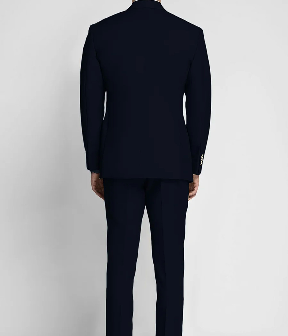 Debonair Navy Blue Cotton Suit- view-1