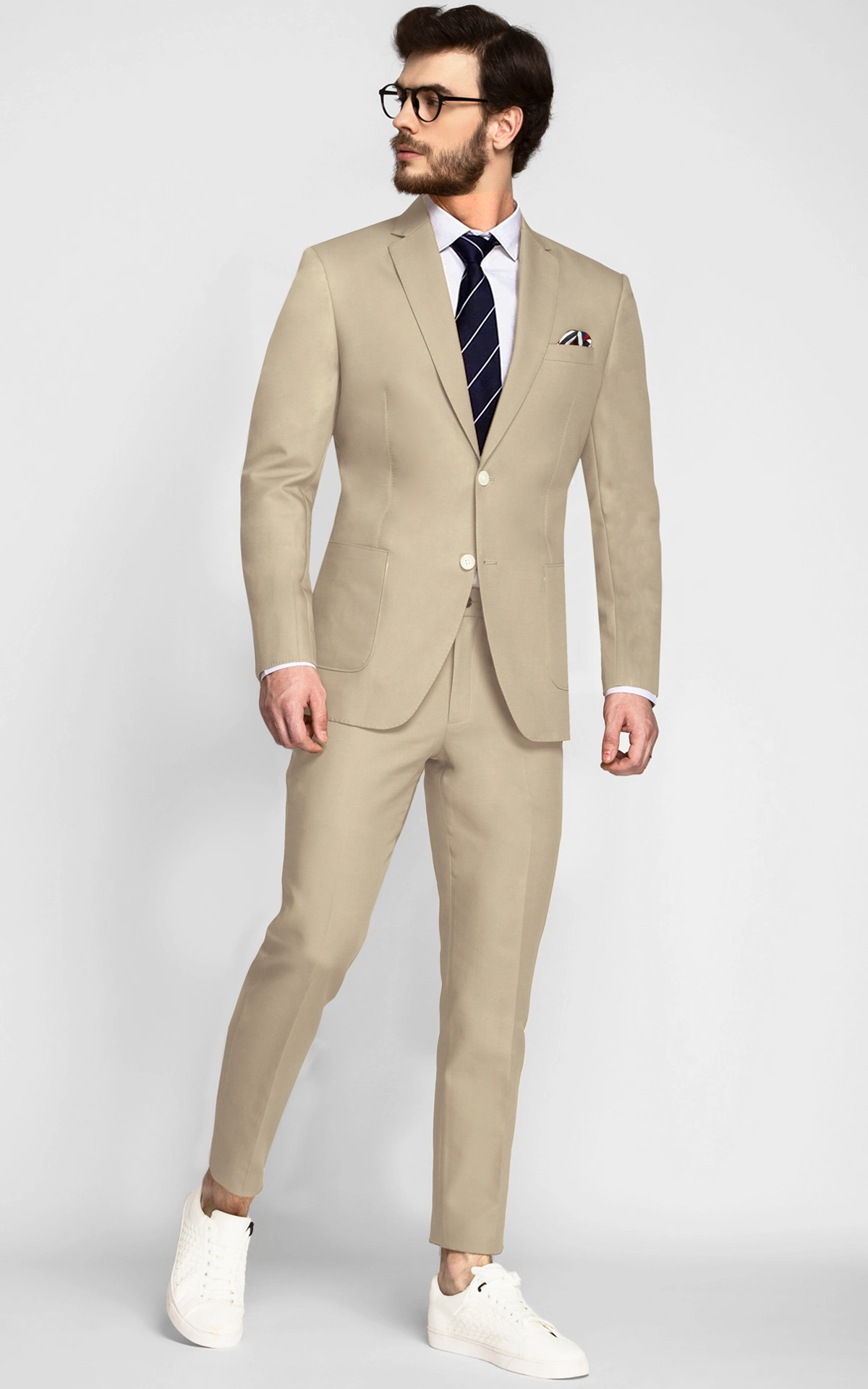 Dusted Brown Khaki Cotton Suit