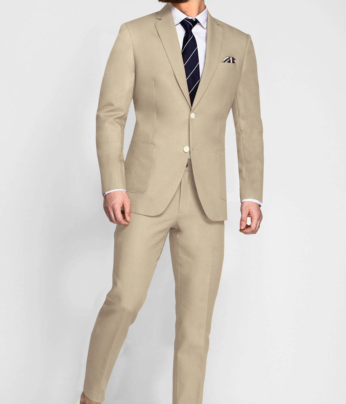 Dusted Brown Khaki Cotton Suit- view-2