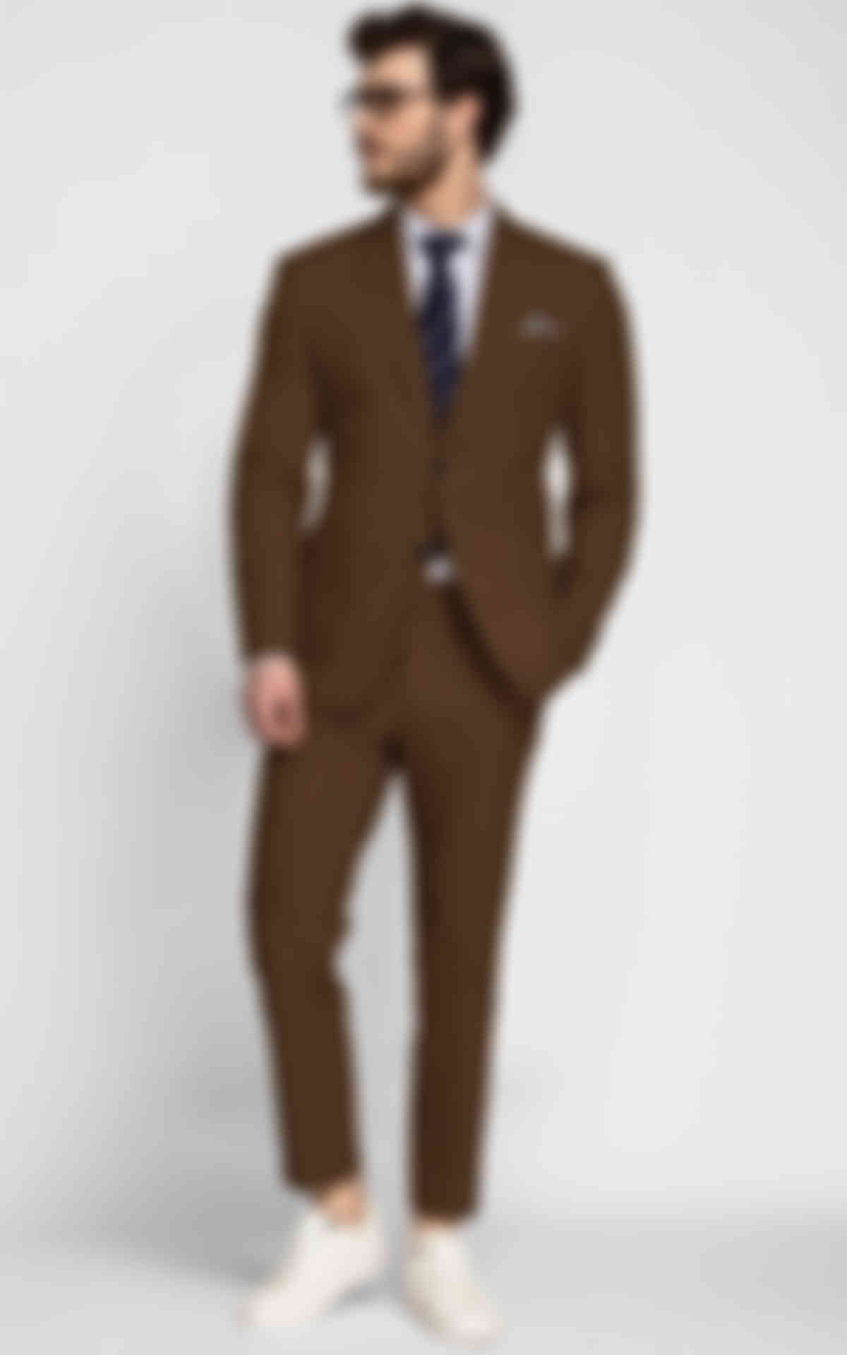 Lazio Brown Cotton Suit