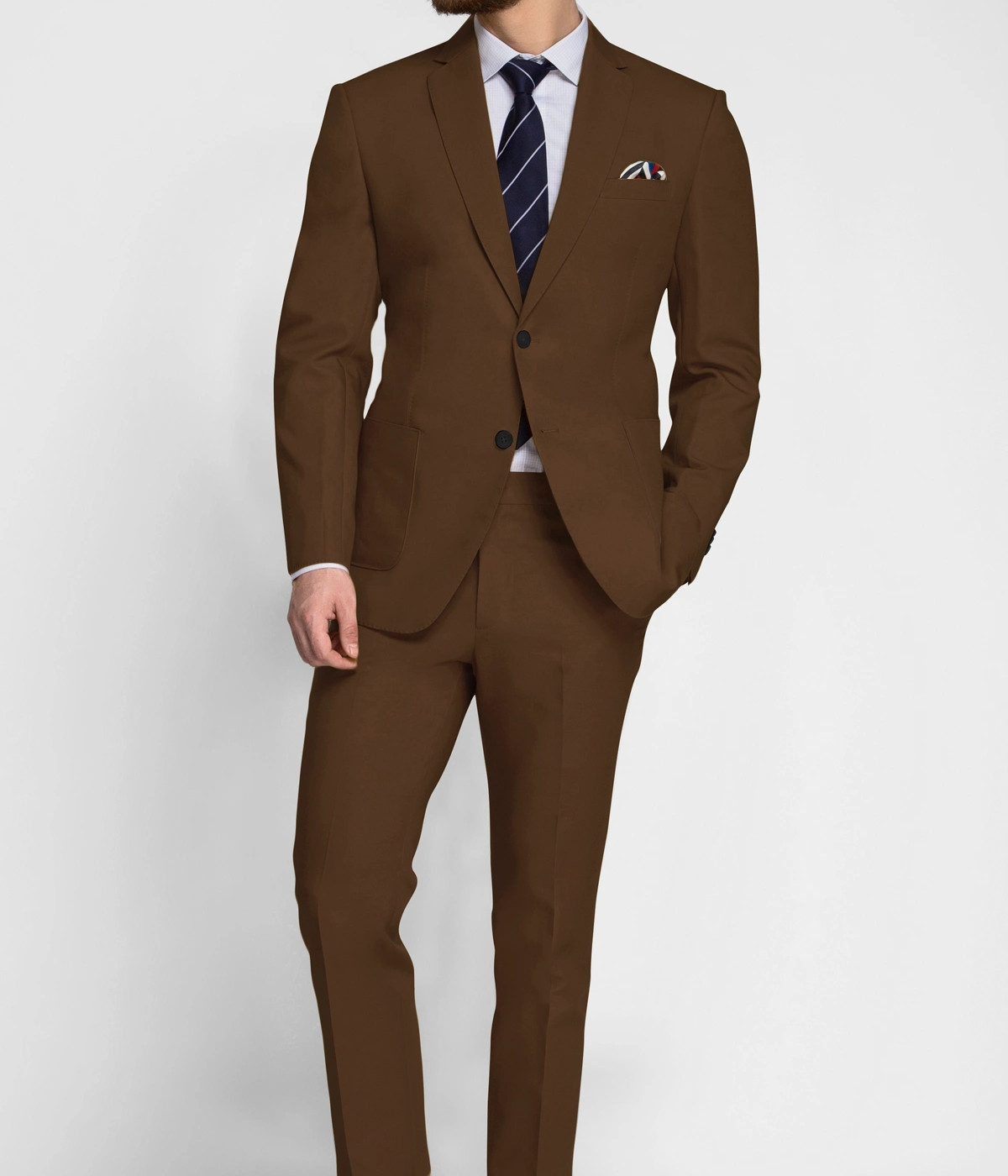Lazio Brown Cotton Suit- view-2