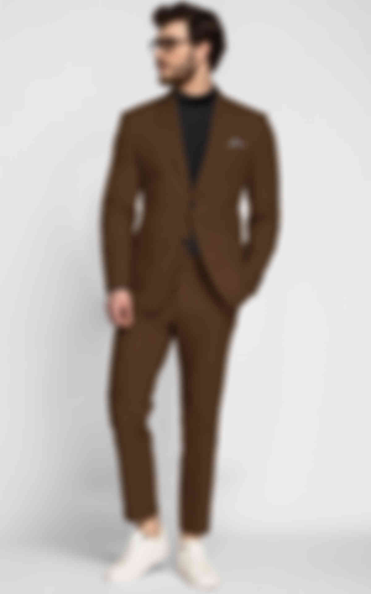 Lazio Brown Cotton Suit