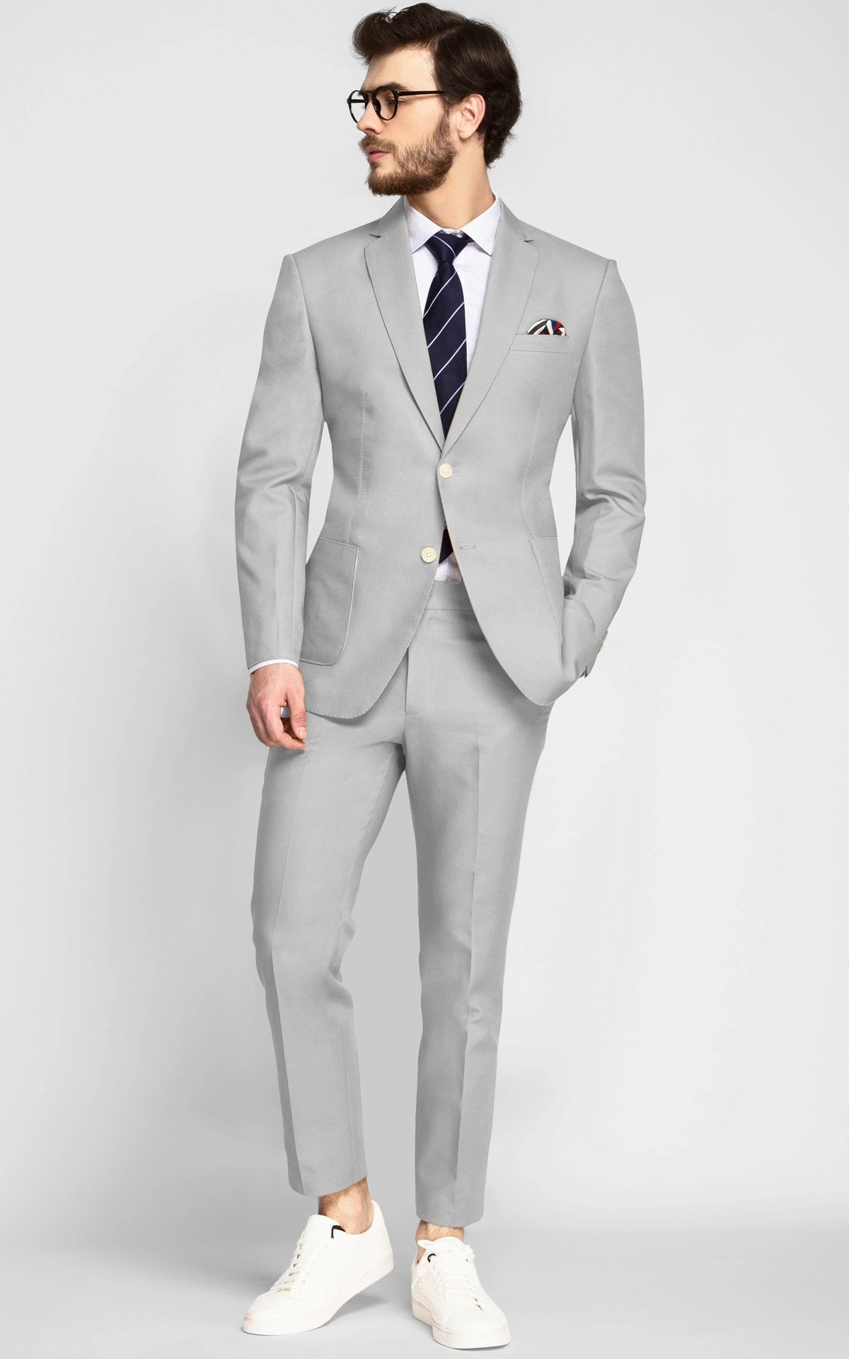 Slate Gray Cotton Suit