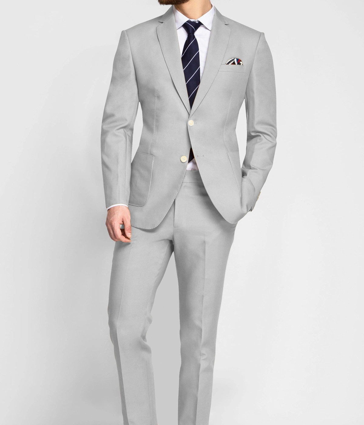 Slate Gray Cotton Suit- view-2