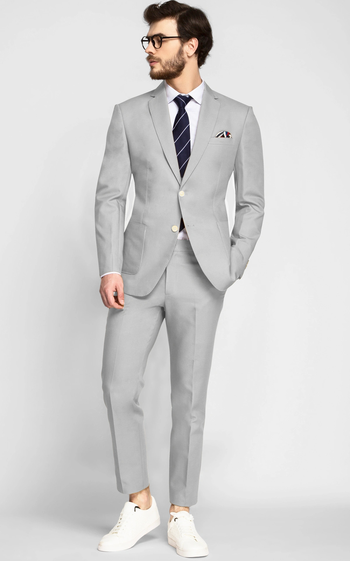 Slate Gray Cotton Suit