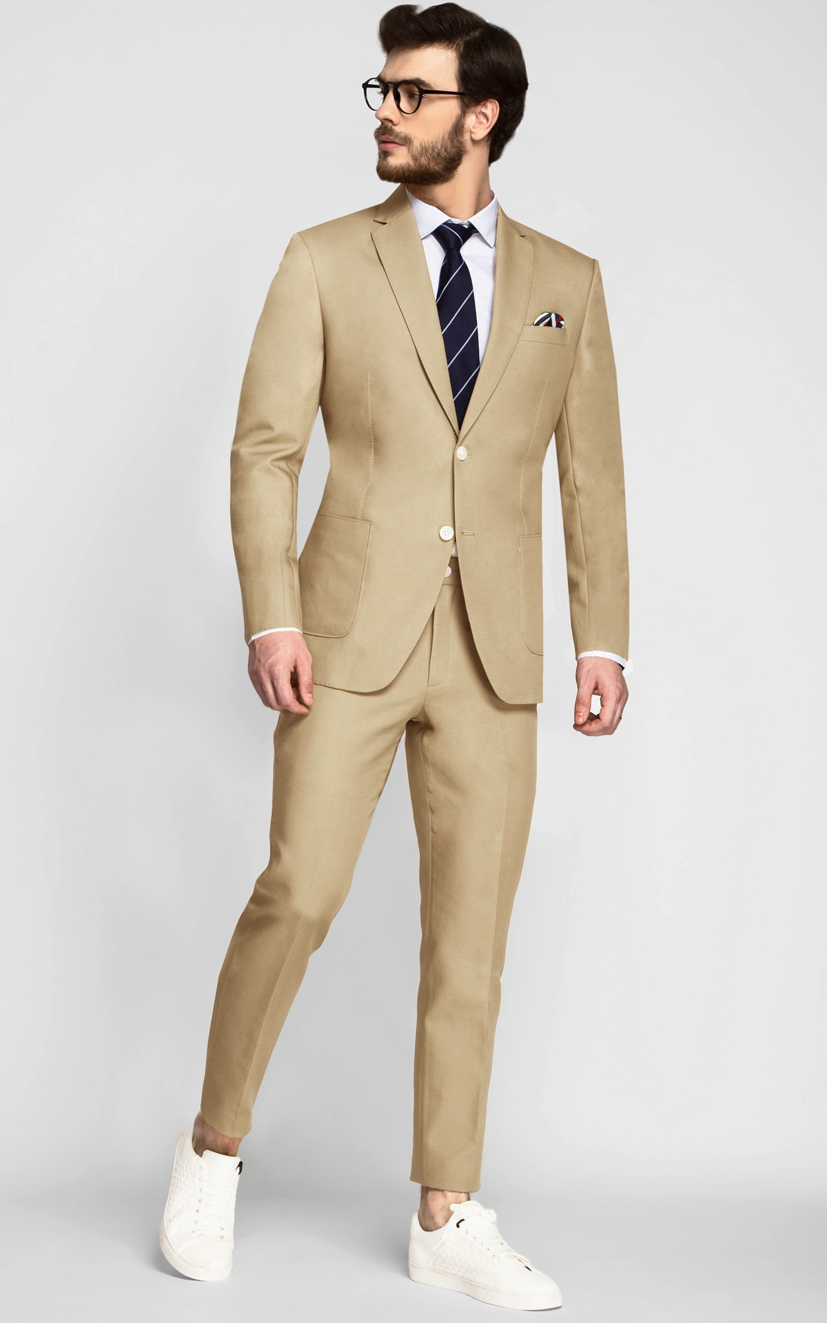 Light Khaki Sand Cotton Suit