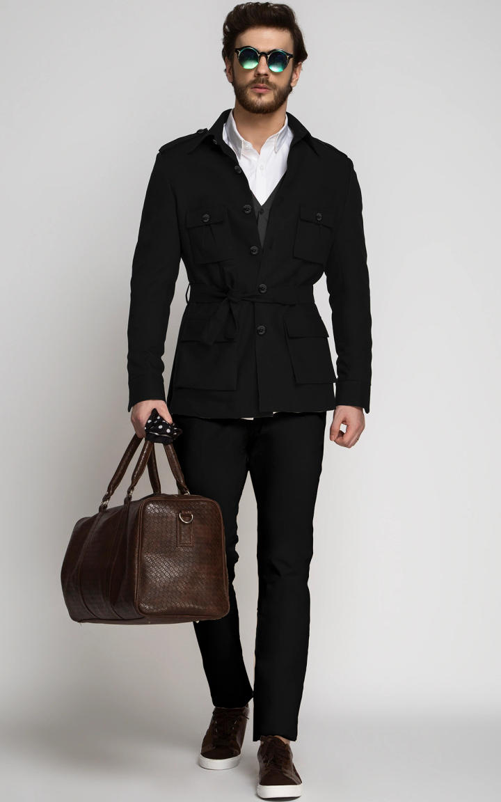Debonair Black Military Suit image