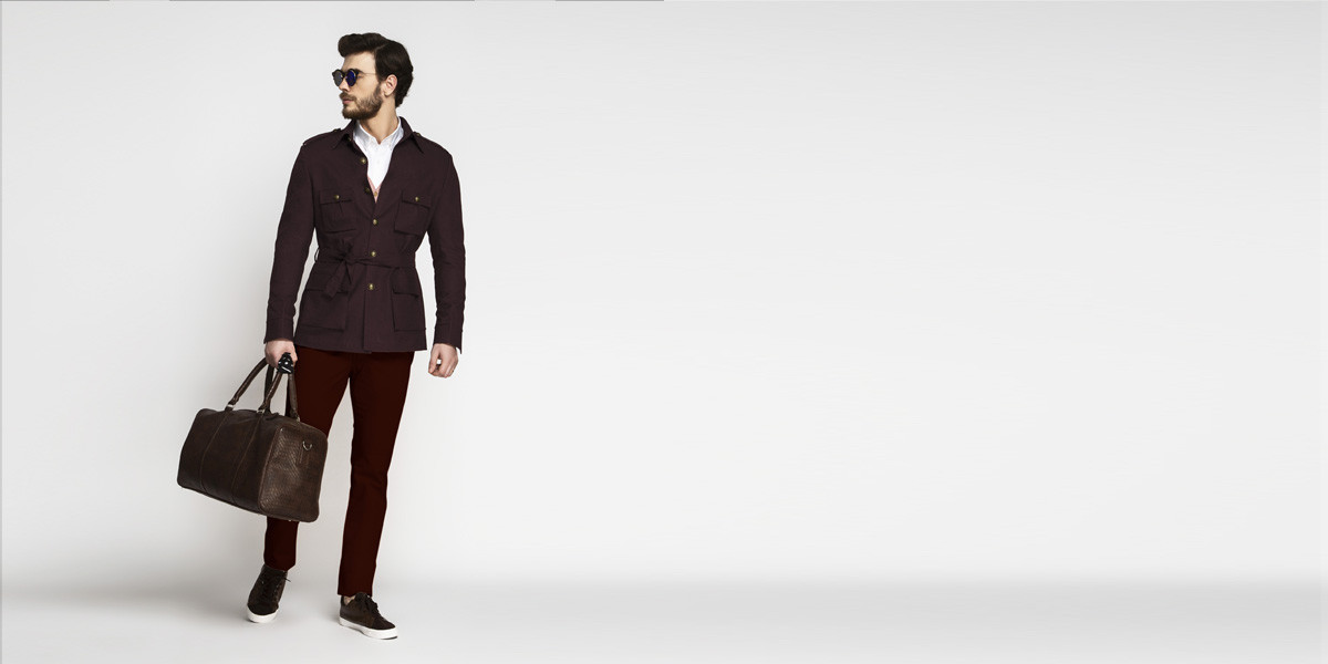 Cocktail Burgundy Military Suit- view-1