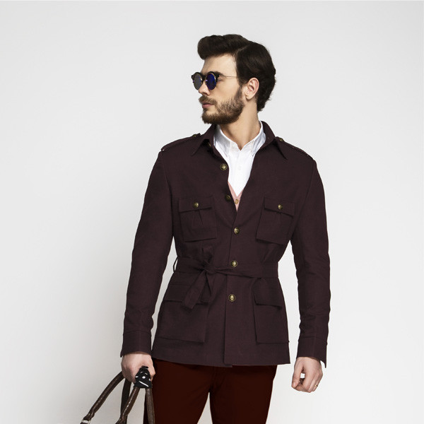 Cocktail Burgundy Military Suit-mbview-3