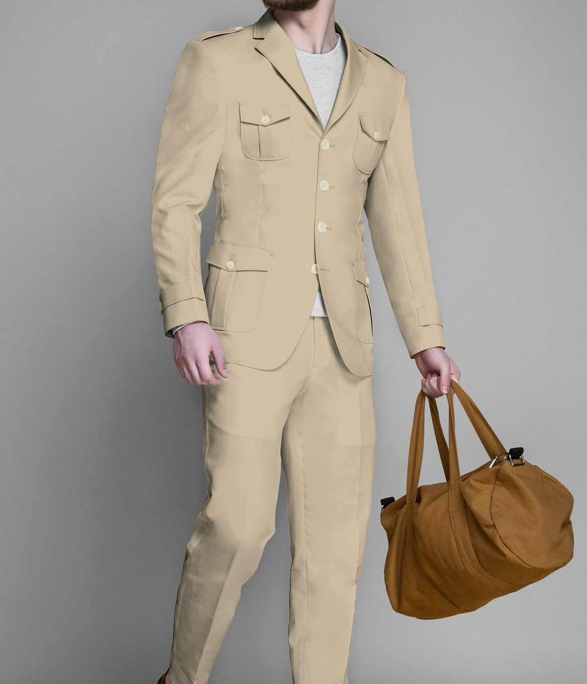 Camel Brown Khaki Leisure Suit - Hangrr