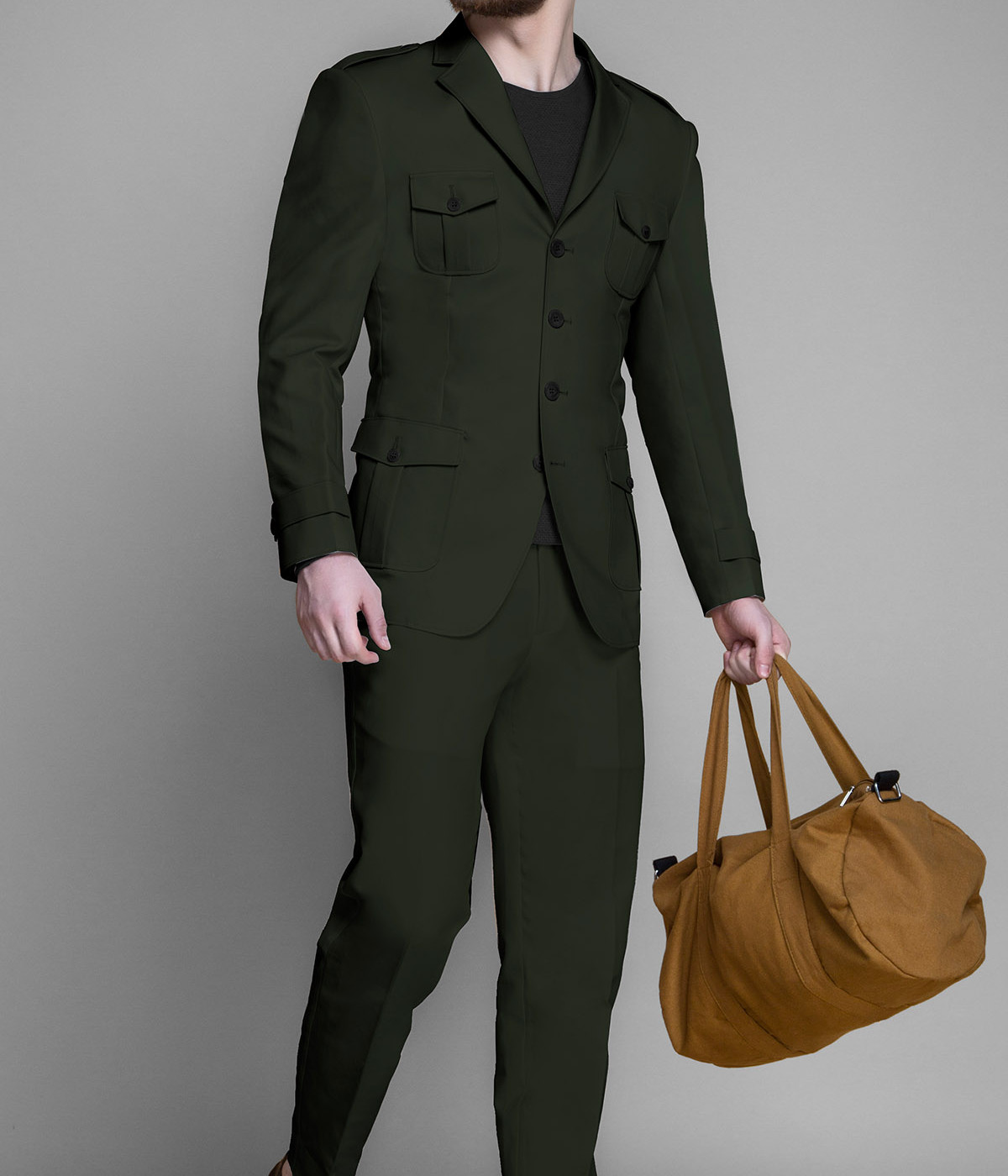 Olive Green Leisure Suit- view-1