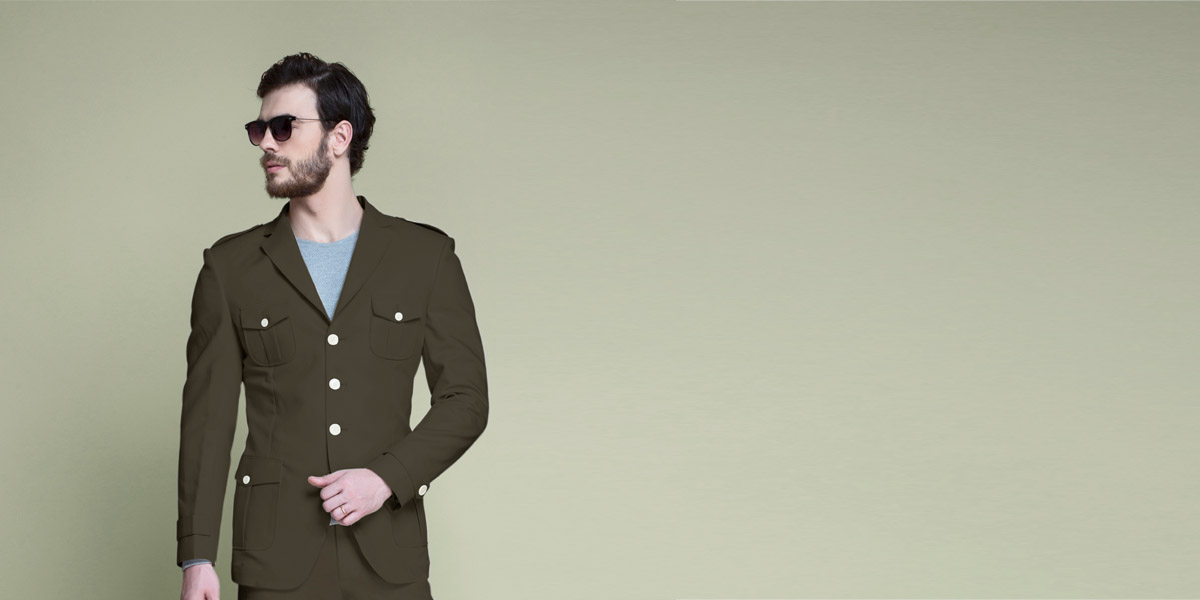 Taupe Green Leisure Suit- view-3