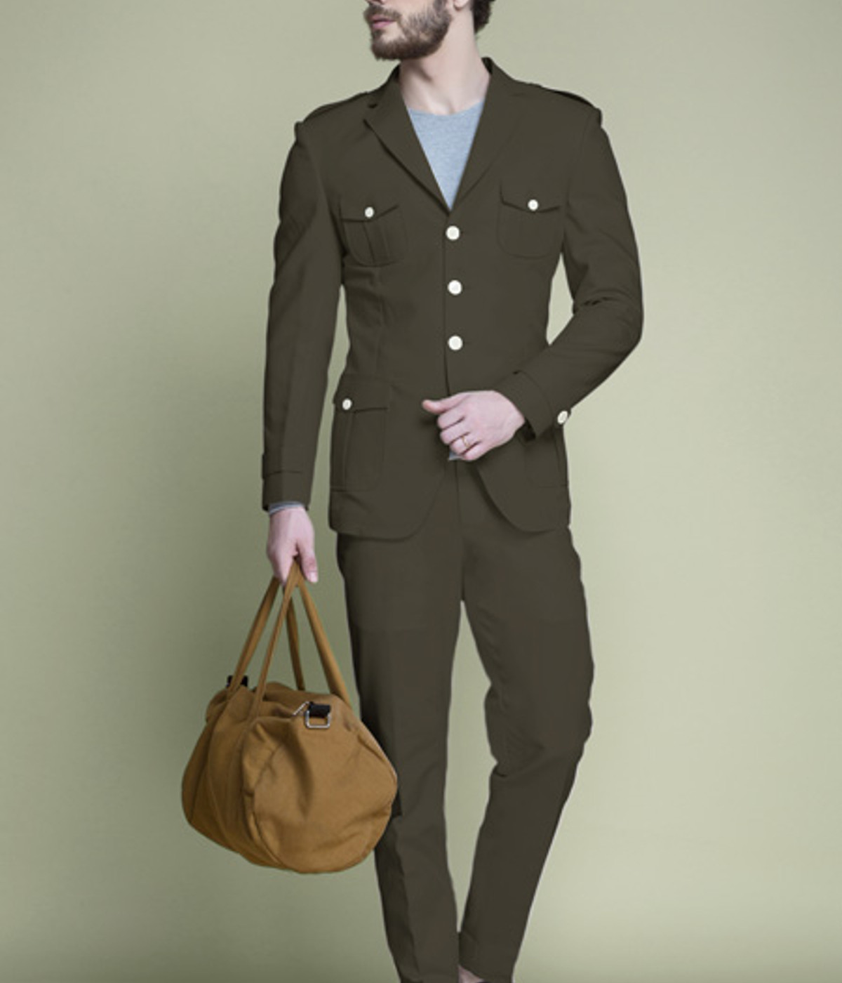 Taupe Green Leisure Suit- view-1