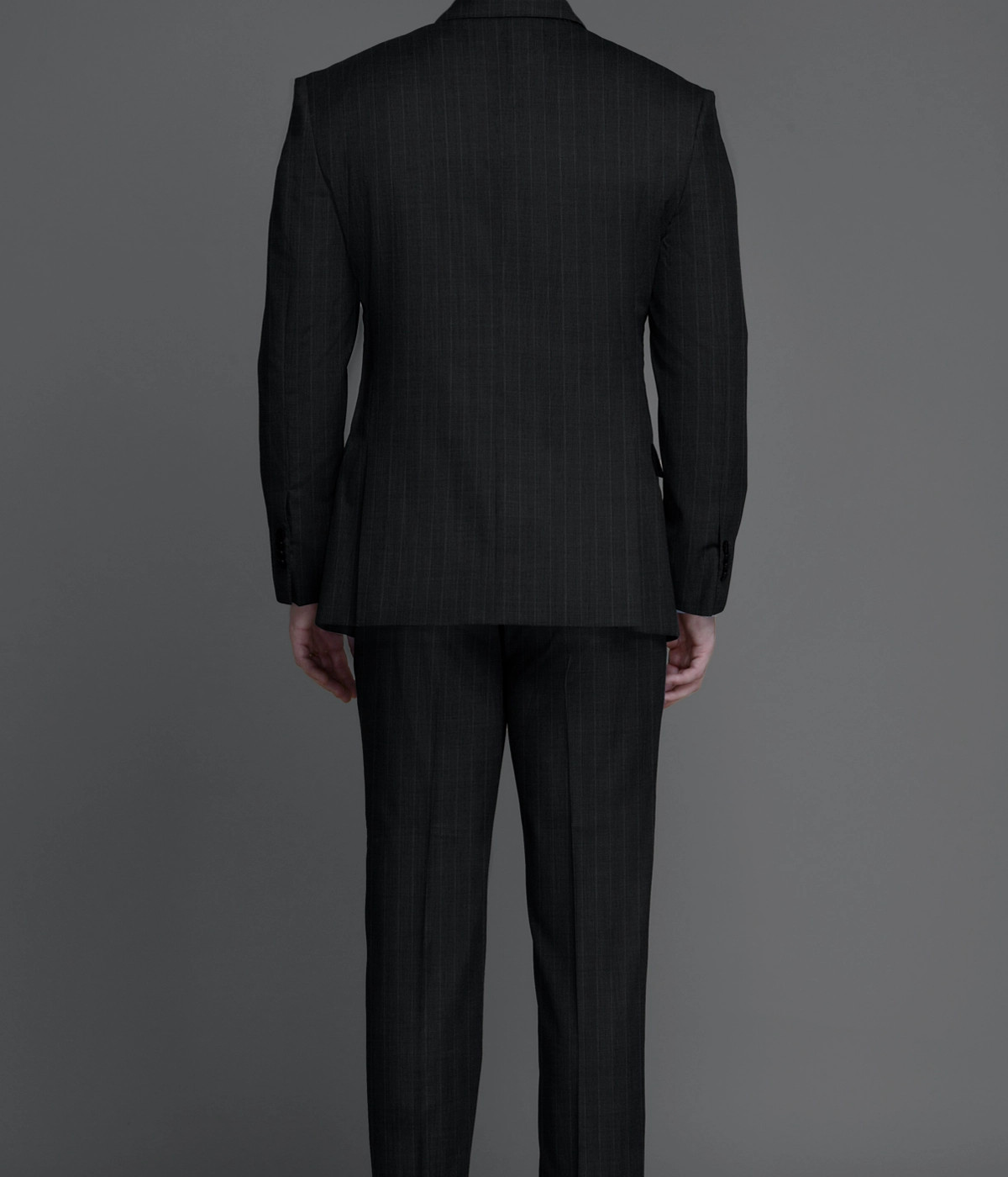 Black Stripe Wool Suit- view-1