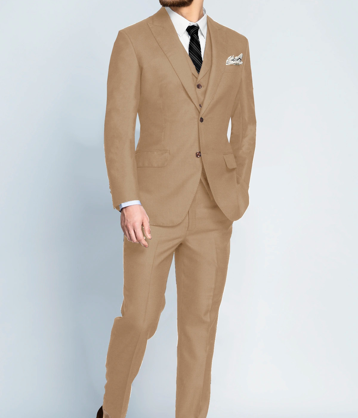 Sand Brown Wool Suit- view-2