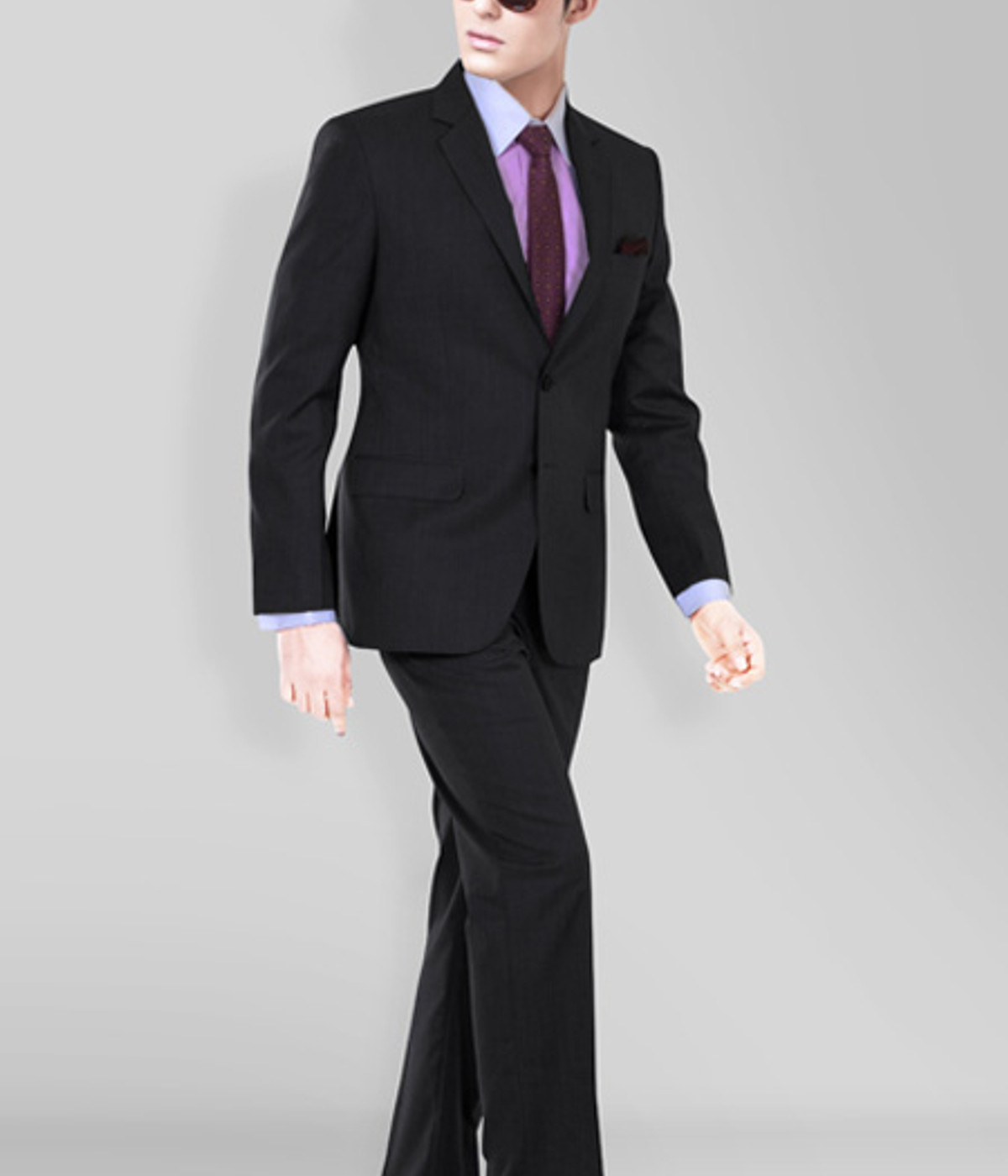 Dark Grey Sharkskin Suit- view-1