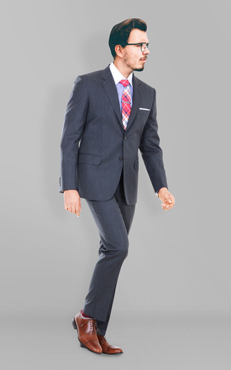 130s Grey Herringbone Suit 