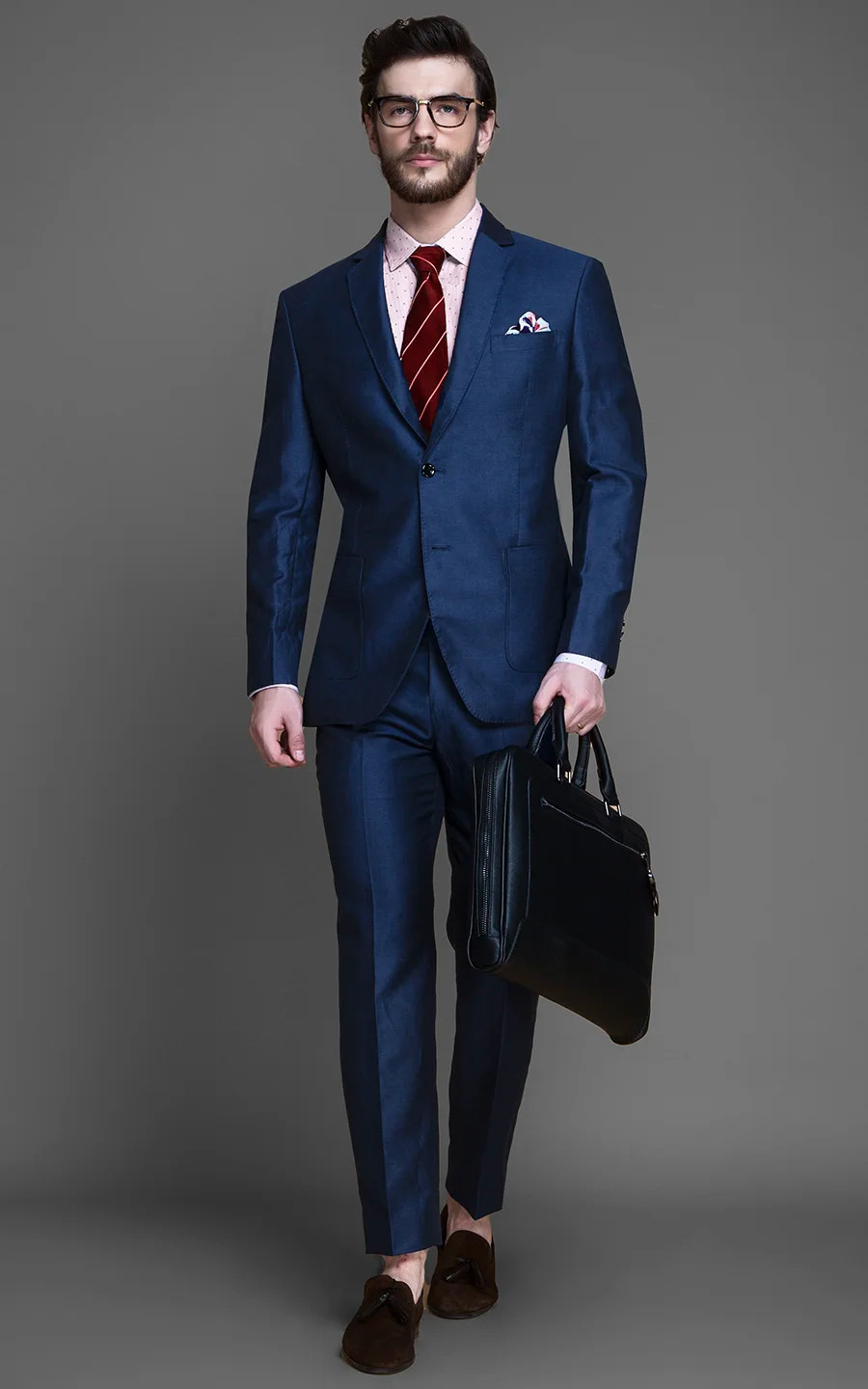 Soho Blue Linen Wool Suit
