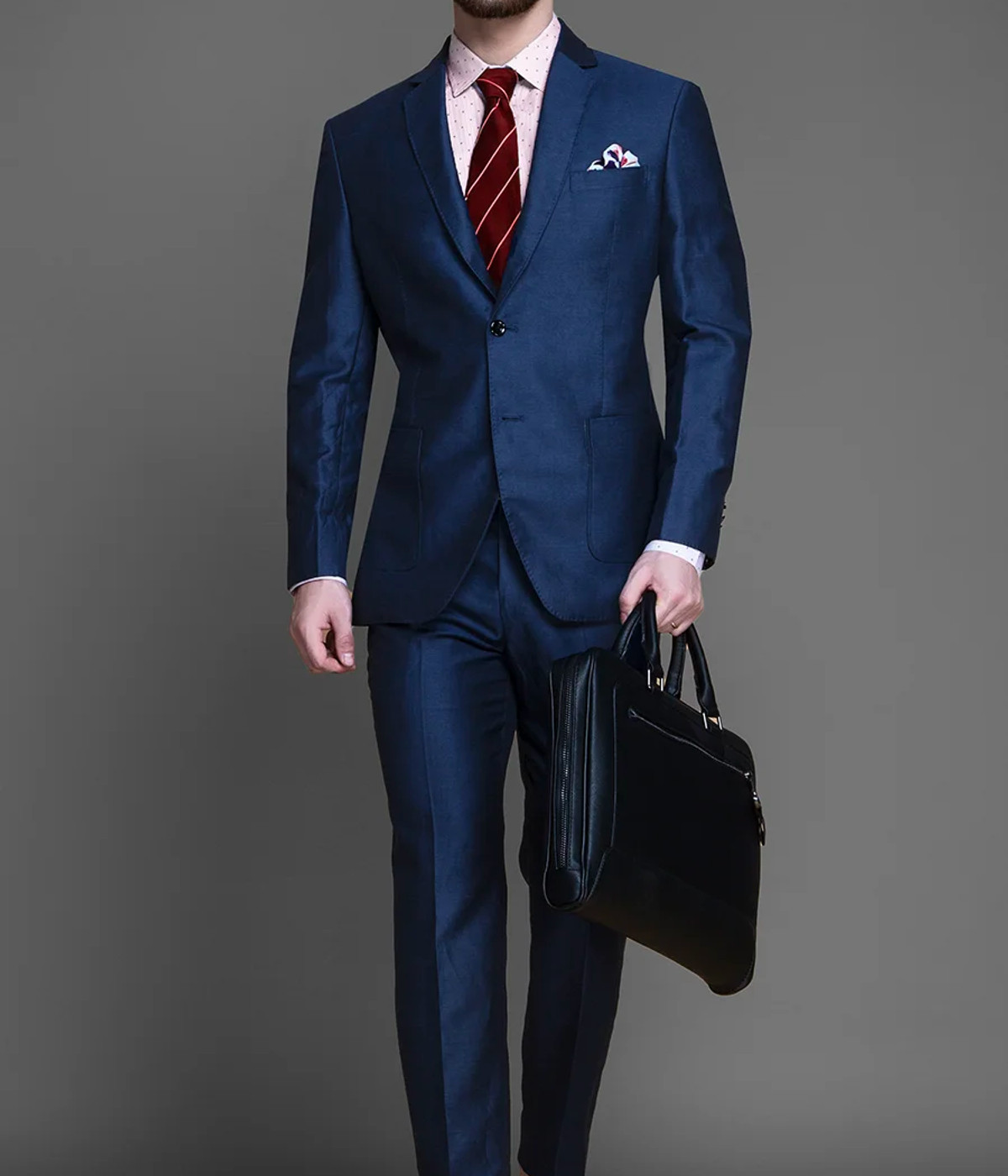 Soho Blue Linen Wool Suit- view-2