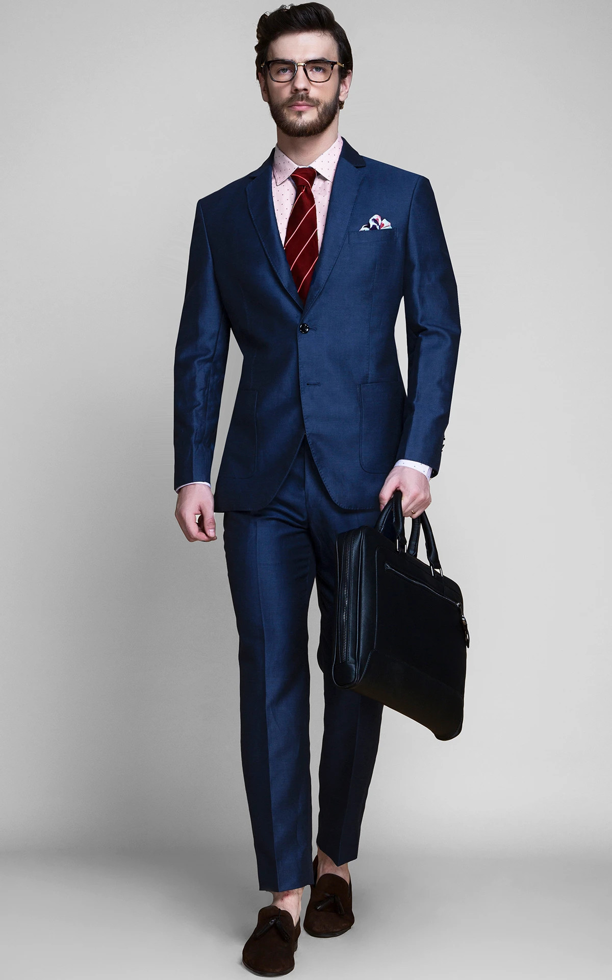 Soho Blue Linen Wool Suit