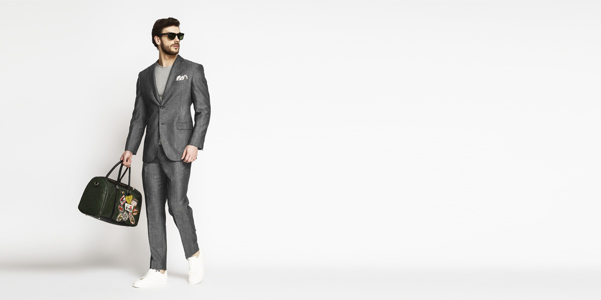 Napoli Grey Linen Wool Suit- view-1