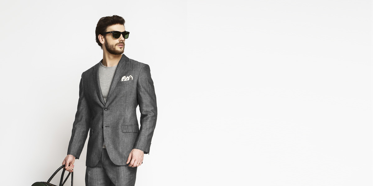 Napoli Grey Linen Wool Suit- view-3