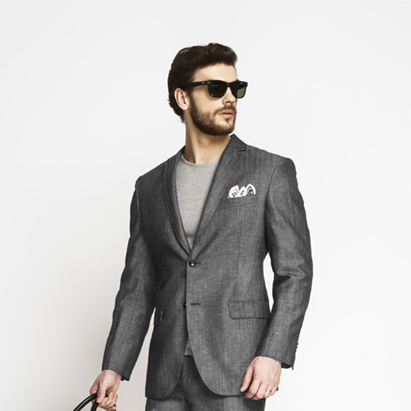 Napoli Grey Linen Wool Suit-mbview-3
