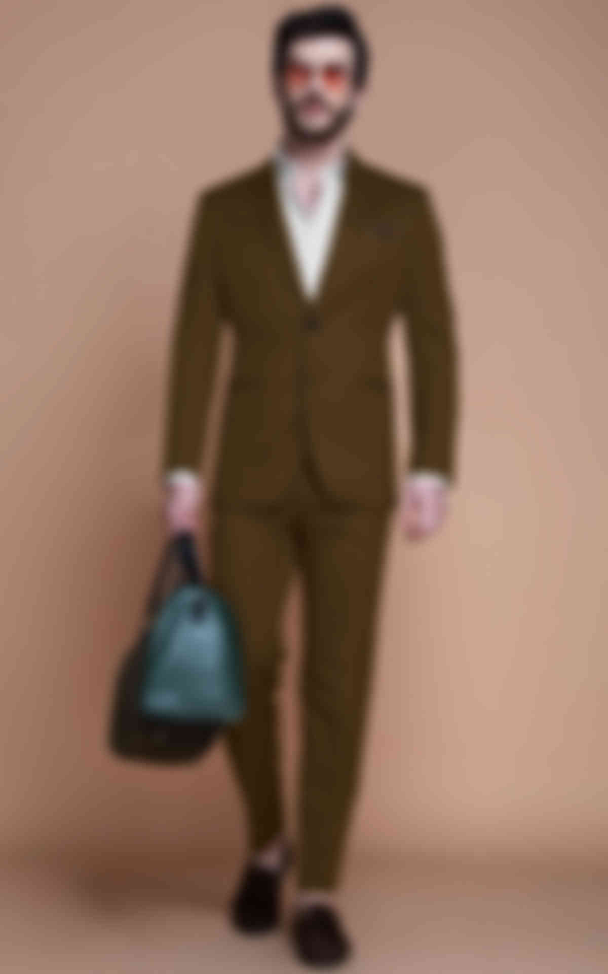 Khaki Brown Linen Suit