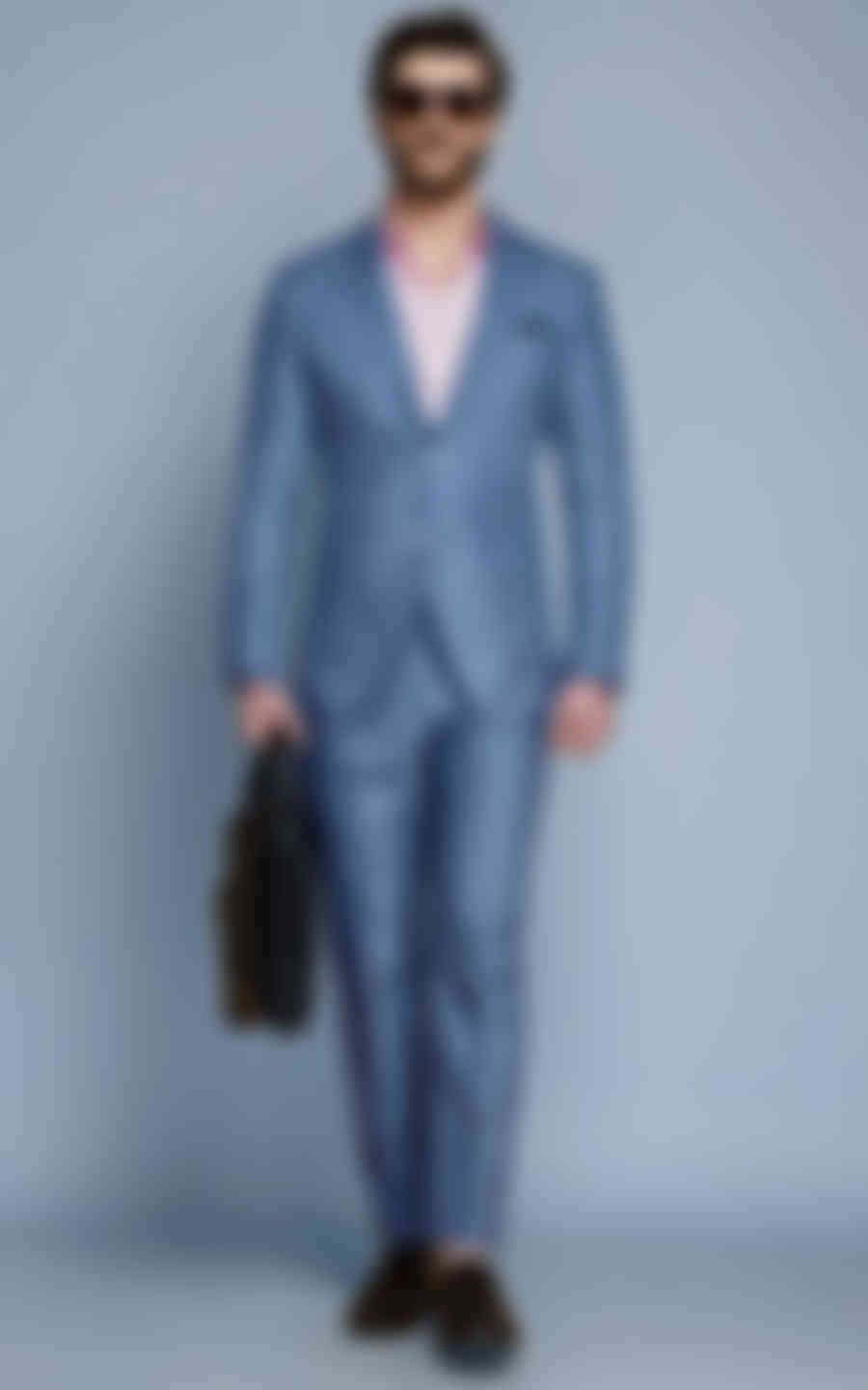 Newport Blue Linen Suit