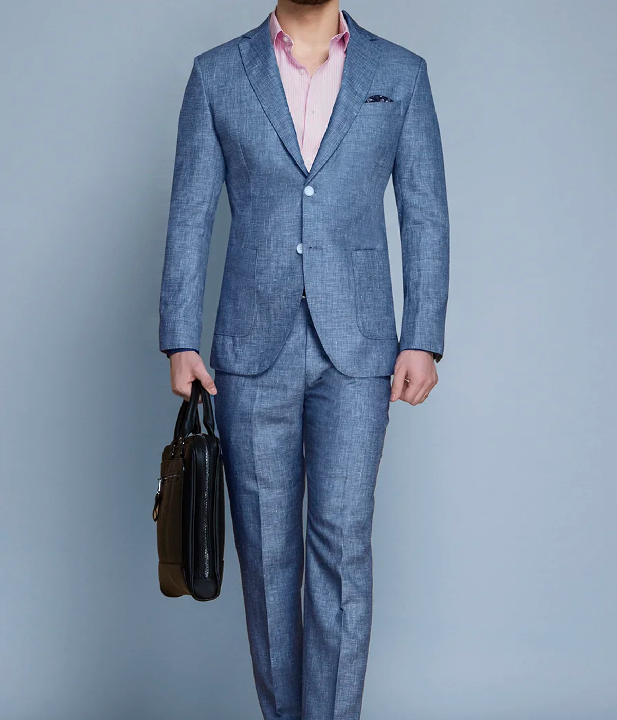Newport Blue Linen Suit- view-2