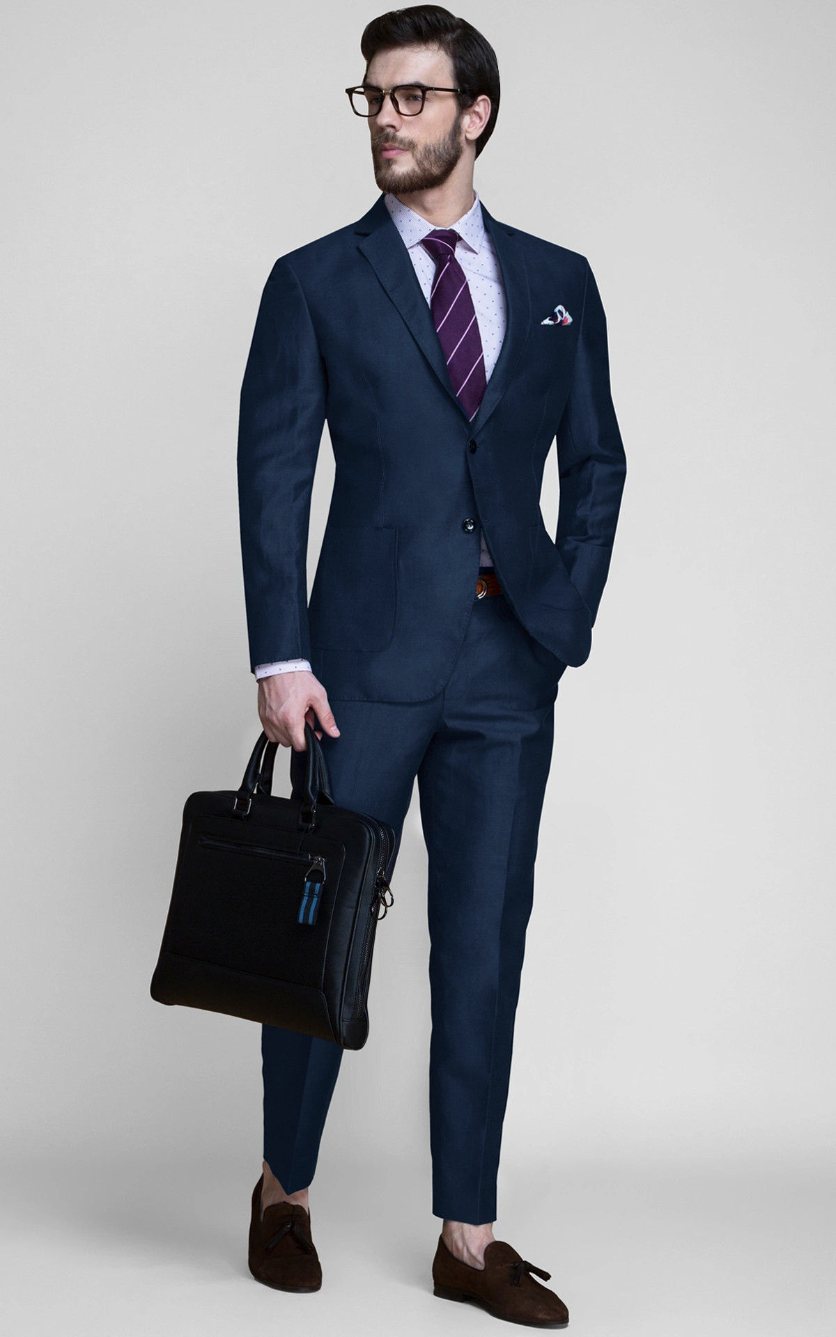 Harbor Blue Linen Suit