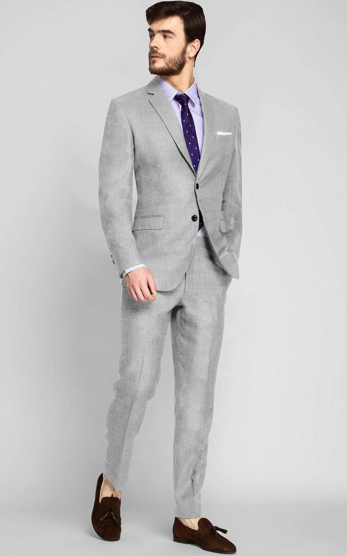 Light Grey Hyde Sharkskin Suit