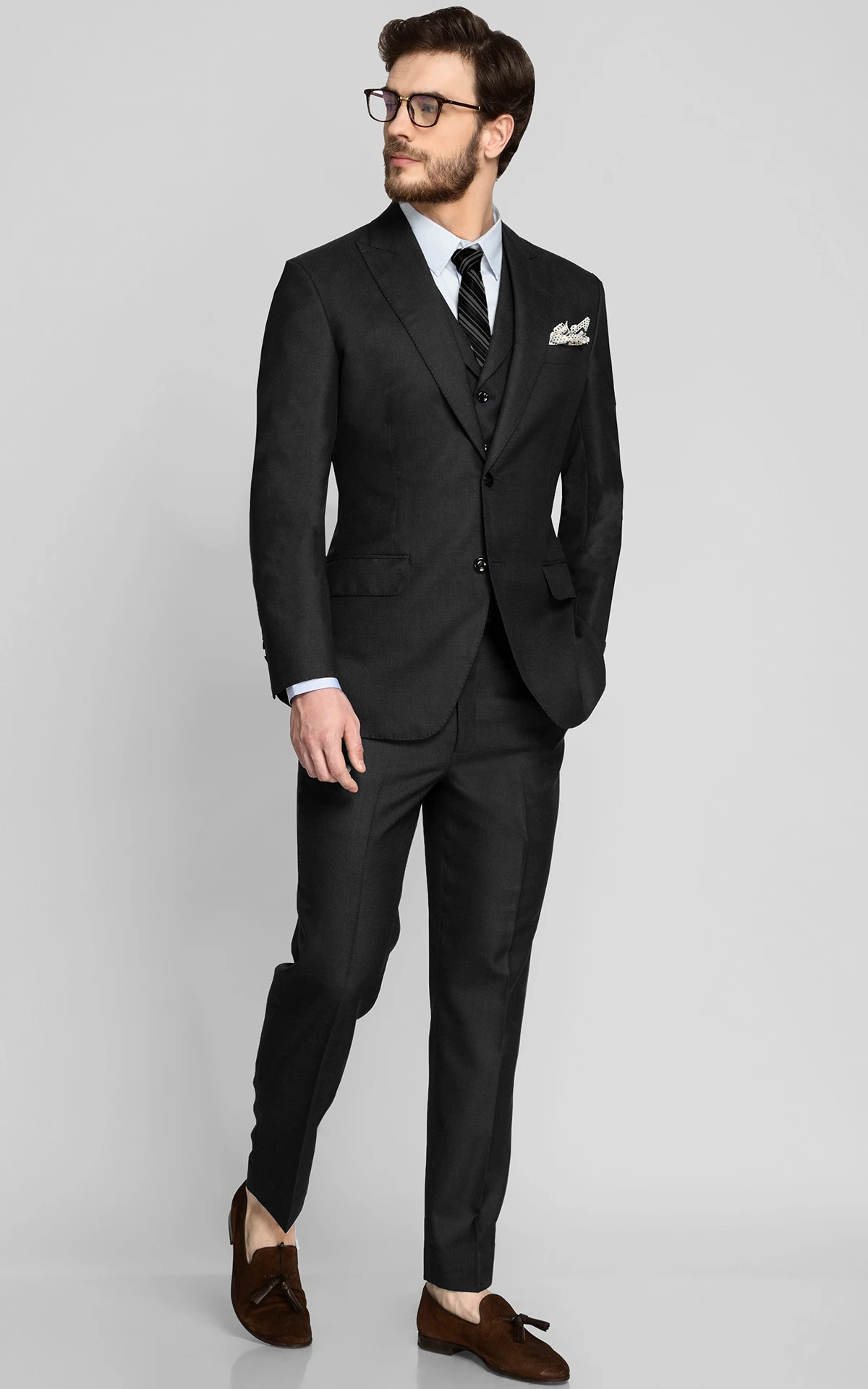 Tribeca Charcoal Birdseye Suit