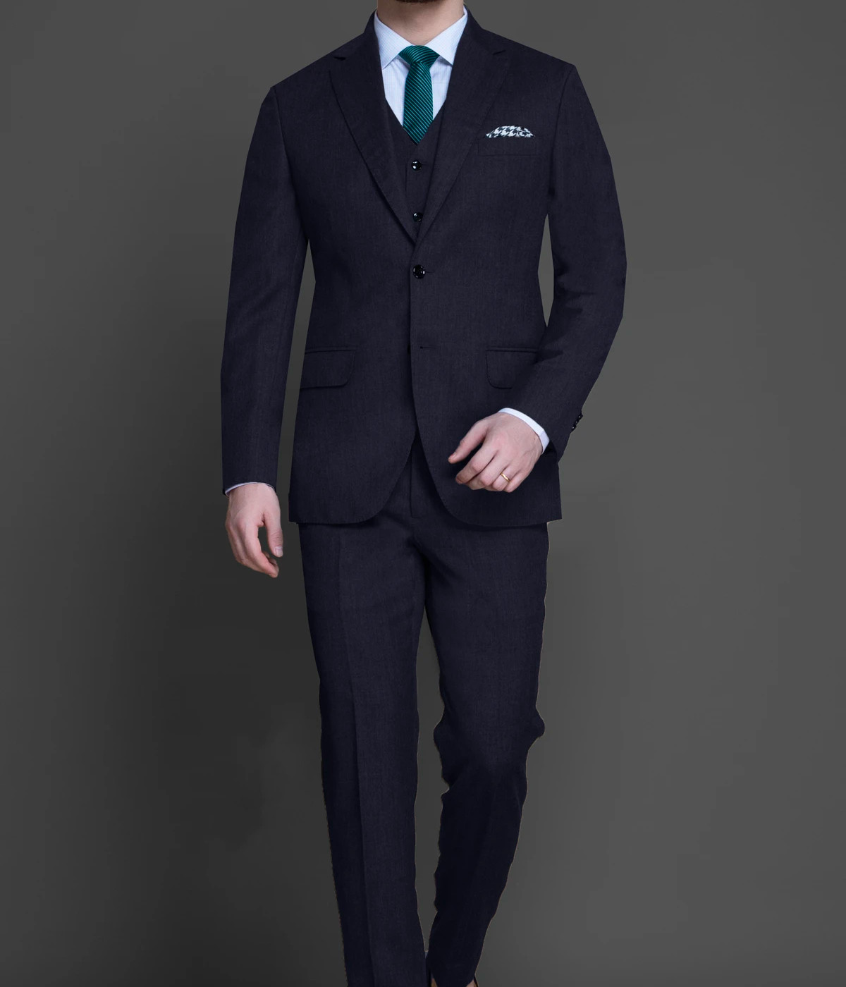 Piccadilly Midnight Blue Flannel Suit- view-2