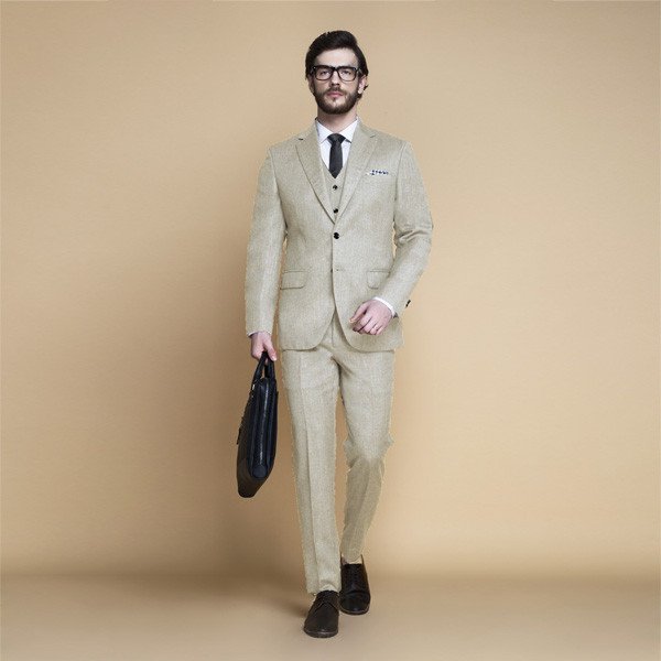 Hampstead Khaki Ecru Flannel Suit-mbview-1