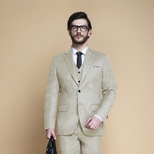Hampstead Khaki Ecru Flannel Suit-mbview-3
