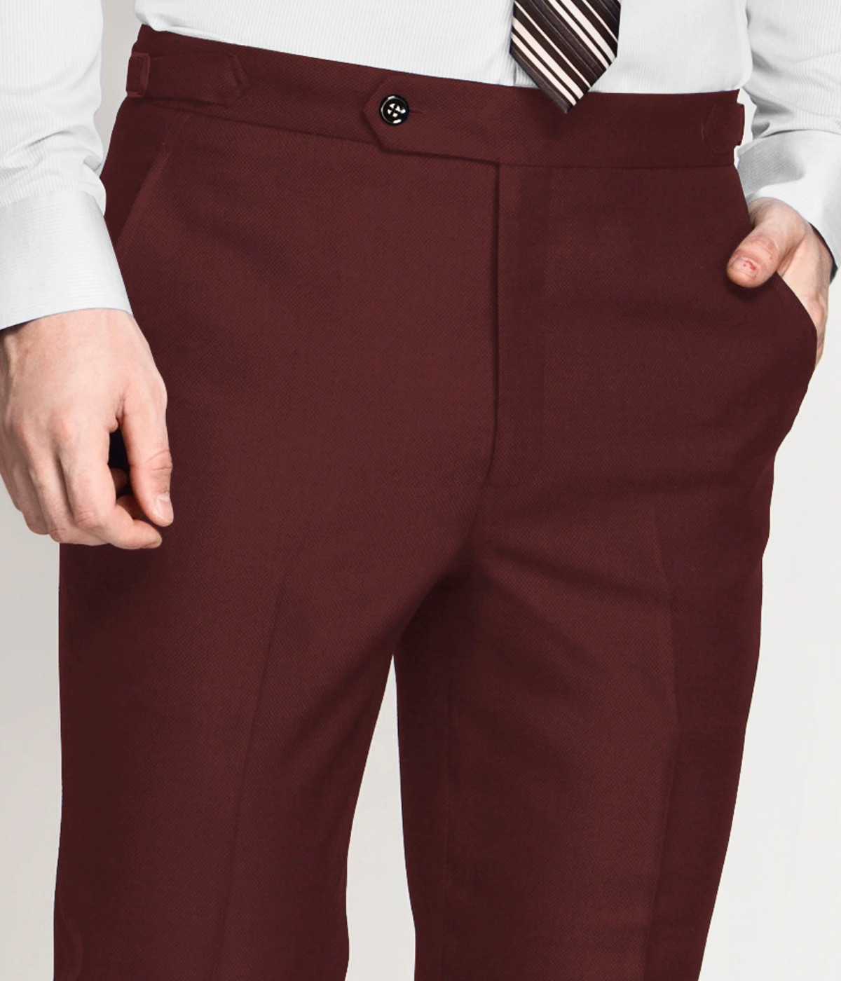 Burgundy Maroon Vegan Pants-1