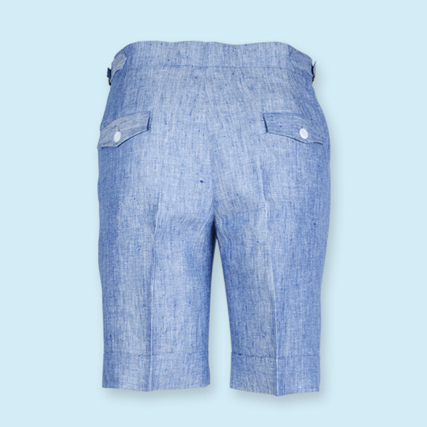 Cape May Slub Blue Linen Shorts-mbview-2