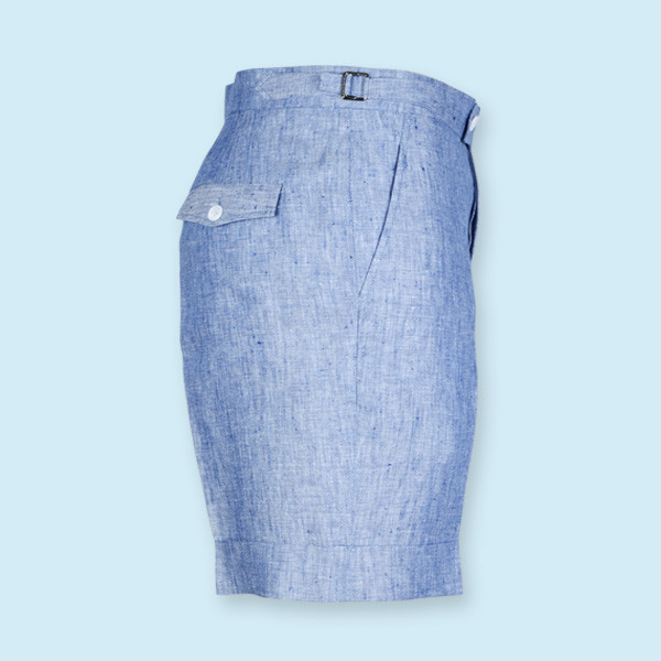 Cape May Slub Blue Linen Shorts-mbview-4