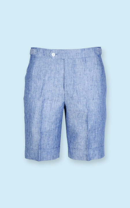 Cape May Slub Blue Linen Shorts