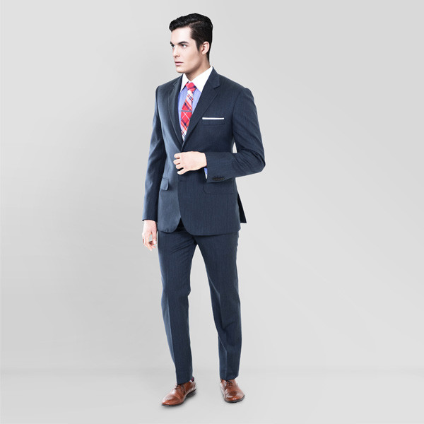 Blue Gray Herringbone Custom Suit-mbview-1